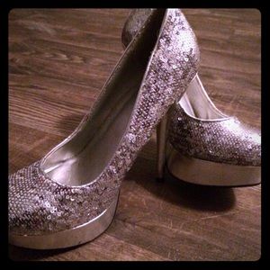 Sparkly Silver heels